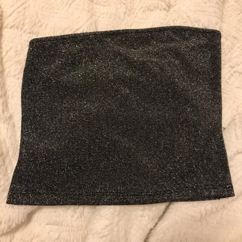 Sparkly black tube top